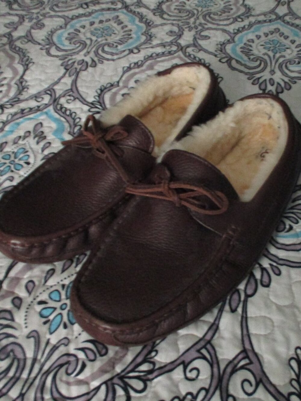 UGG Byron 5161 Men's 11 Moccasin Driving Loafer Slippers Brown Leather Sheepskin